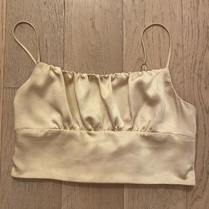 Gold Zara Satin Crop Top
